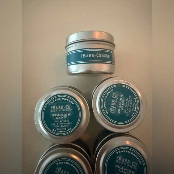 The Barr-co Travel Candle Spanish Lime Soy Vegetable Wax Blend 2 oz Lot Of 5 - Picture 2 of 3